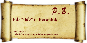 Pödör Benedek névjegykártya